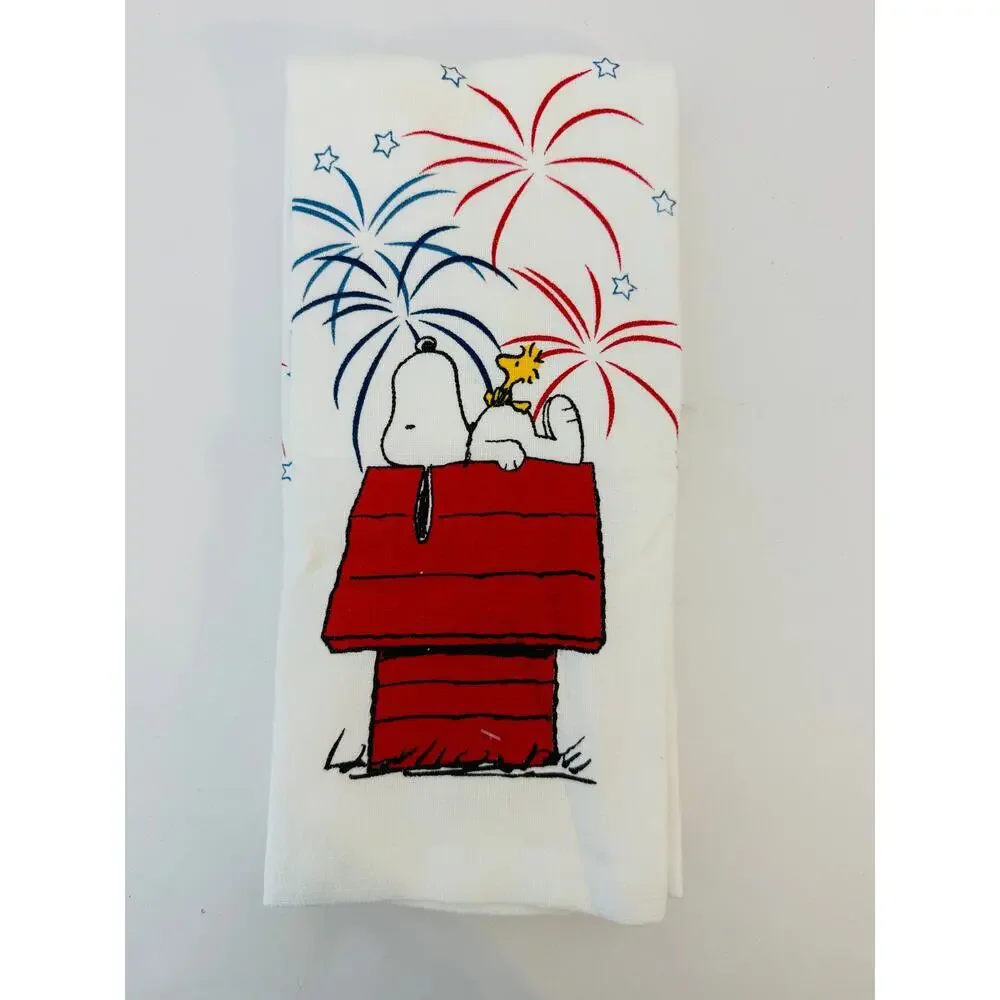 Peanuts Kitchen Towels Set Snoopy Woodstock 4th July Patriotic NWT